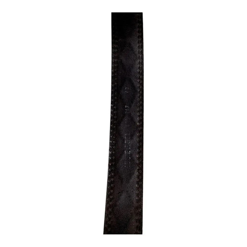 Vintage‎ Italian Leather Aztec Pattern Belt Black Vero Cuoio Men’s Size 40